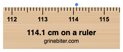 Where is 114.1 centimeters on a ruler