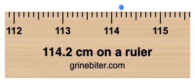 Where is 114.2 centimeters on a ruler