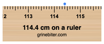 Where is 114.4 centimeters on a ruler