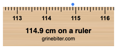 Where is 114.9 centimeters on a ruler