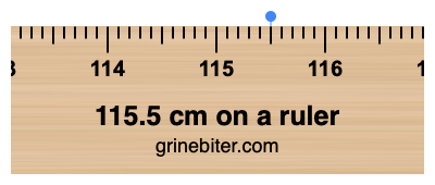 Where is 115.5 centimeters on a ruler