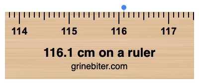 Where is 116.1 centimeters on a ruler