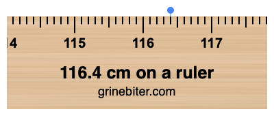 Where is 116.4 centimeters on a ruler