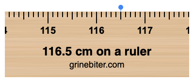 Where is 116.5 centimeters on a ruler