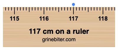 Where is 117 centimeters on a ruler