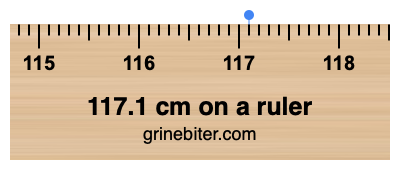 Where is 117.1 centimeters on a ruler