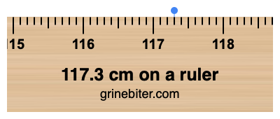 Where is 117.3 centimeters on a ruler