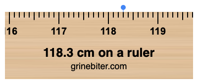 Where is 118.3 centimeters on a ruler