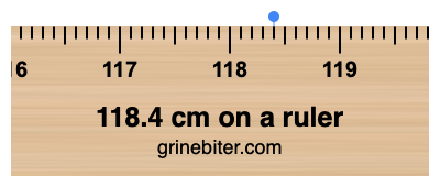 Where is 118.4 centimeters on a ruler