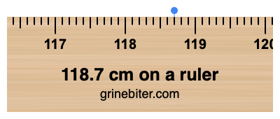 Where is 118.7 centimeters on a ruler