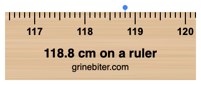 Where is 118.8 centimeters on a ruler