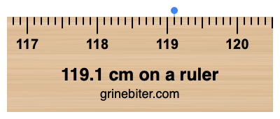 Where is 119.1 centimeters on a ruler