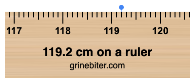 Where is 119.2 centimeters on a ruler