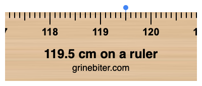 Where is 119.5 centimeters on a ruler