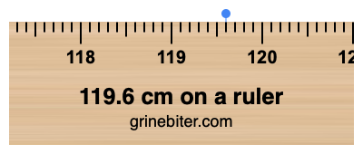 Where is 119.6 centimeters on a ruler