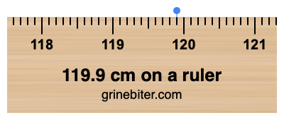 Where is 119.9 centimeters on a ruler