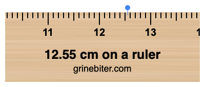 12.55 cm on a ruler Where is 12.55 centimeters on a ruler