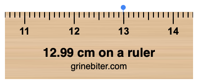 12.99 cm on a ruler Where is 12.99 centimeters on a ruler