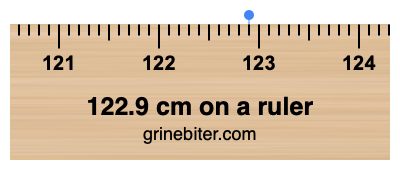 122.9 cm on a ruler Where is 122.9 centimeters on a ruler