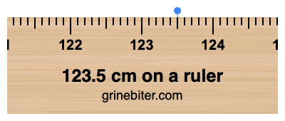 123.5 cm on a ruler Where is 123.5 centimeters on a ruler