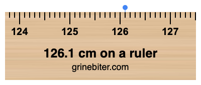 Where is 126.1 centimeters on a ruler