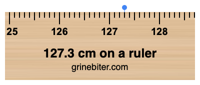 127.3 cm on a ruler Where is 127.3 centimeters on a ruler