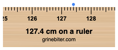 127.4 cm on a ruler Where is 127.4 centimeters on a ruler
