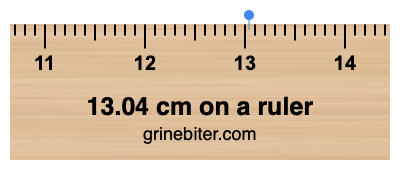 13.04 cm on a ruler Where is 13.04 centimeters on a ruler