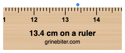 13.4 cm on a ruler Where is 13.4 centimeters on a ruler