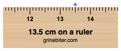 13.5 cm on a ruler Where is 13.5 centimeters on a ruler