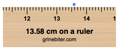13.58 cm on a ruler Where is 13.58 centimeters on a ruler