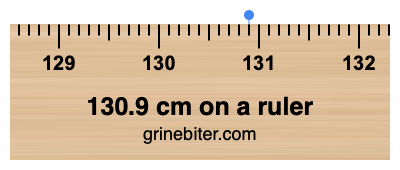 130.9 cm on a ruler Where is 130.9 centimeters on a ruler