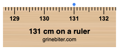 131 cm on a ruler Where is 131 centimeters on a ruler