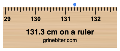 131.3 cm on a ruler Where is 131.3 centimeters on a ruler