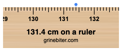 131.4 cm on a ruler Where is 131.4 centimeters on a ruler