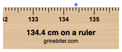 Where is 134.4 centimeters on a ruler