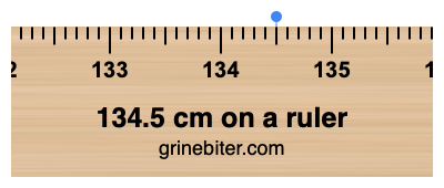 Where is 134.5 centimeters on a ruler