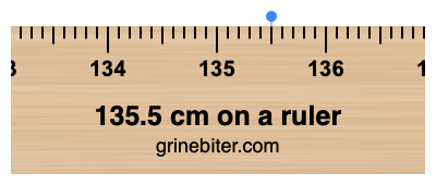 Where is 135.5 centimeters on a ruler