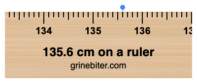 Where is 135.6 centimeters on a ruler