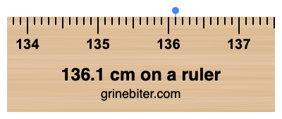 Where is 136.1 centimeters on a ruler