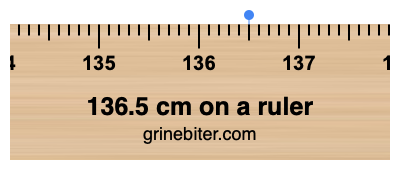 Where is 136.5 centimeters on a ruler