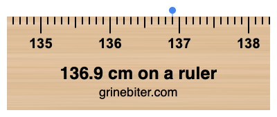 Where is 136.9 centimeters on a ruler