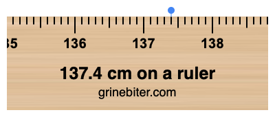 Where is 137.4 centimeters on a ruler