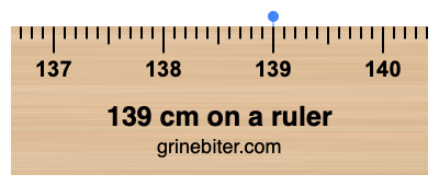 Where is 139 centimeters on a ruler