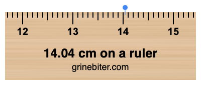 Where is 14.04 centimeters on a ruler