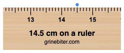 14.5 cm on a ruler Where is 14.5 centimeters on a ruler