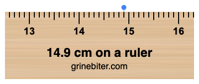 filter Huichelaar Pakistaans 14.9 cm on a ruler