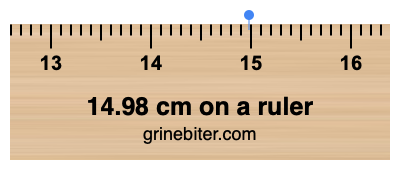 14.98 cm on a ruler Where is 14.98 centimeters on a ruler