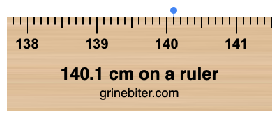 Where is 140.1 centimeters on a ruler