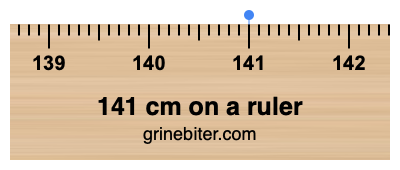 Where is 141 centimeters on a ruler